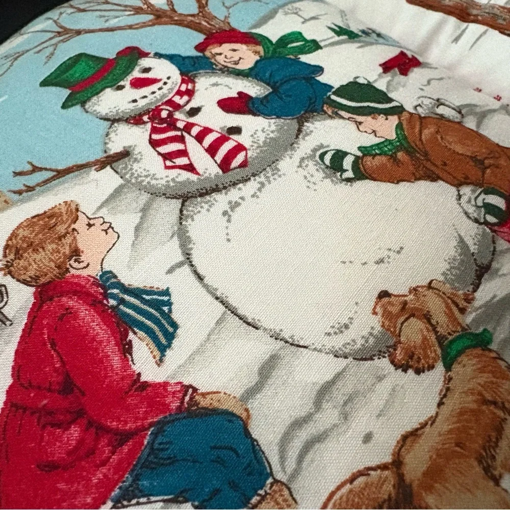 Vintage Christmas winter Festive Holiday Pillows cotton‎ unique rare med